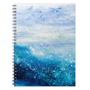 Water waves ocean wave blue teal painting notebook