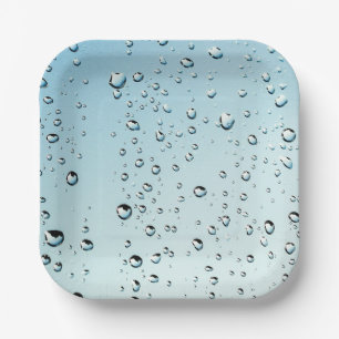 Water with bubbles paper plate