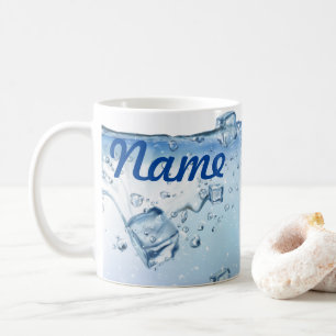 Water with Ice cubes Personalized Coffee Mug, Cup
