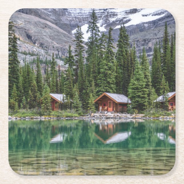 Water | Yoho National Park Canada Square Paper Coaster (Front)
