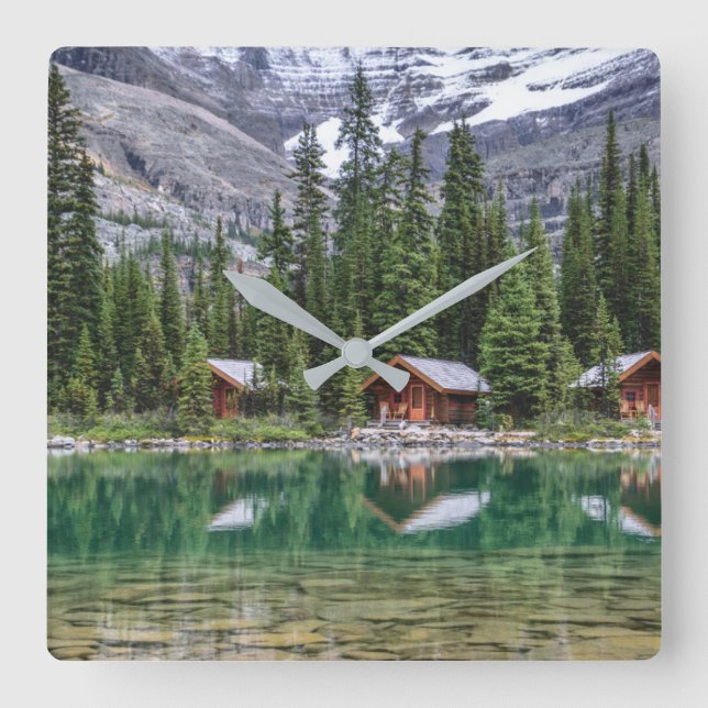 Water | Yoho National Park Canada Square Wall Clock (Front)