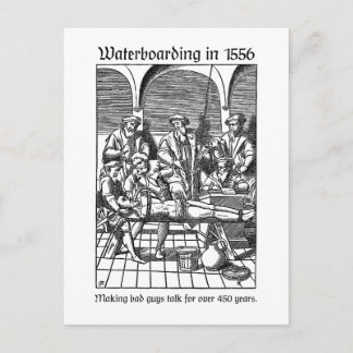 Waterboarding in 1556 postcard