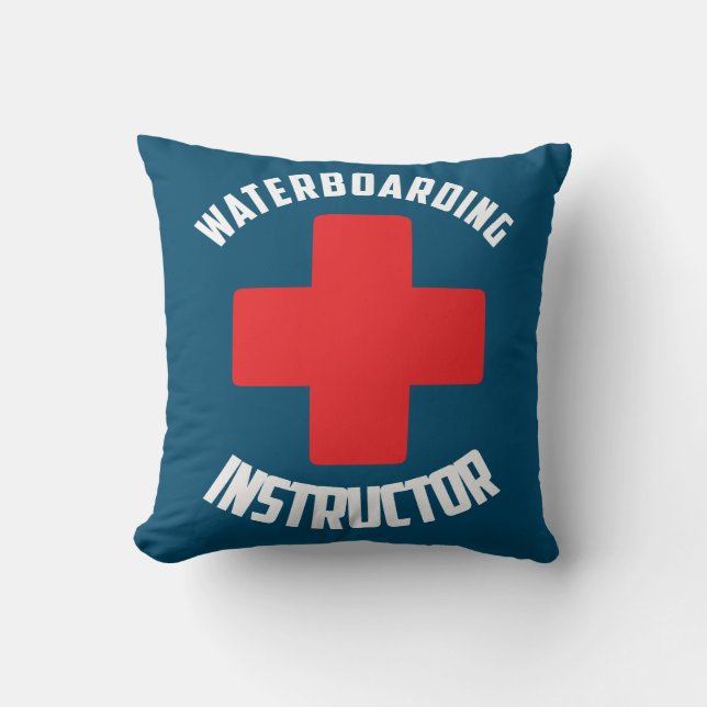 Waterboarding Instructor Throw Pillow (Front)