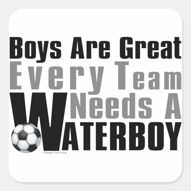 Waterboy Soccer Square Sticker (Front)