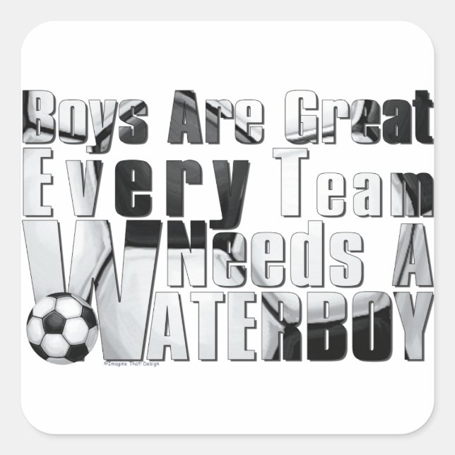 Waterboy Soccer Square Sticker (Front)