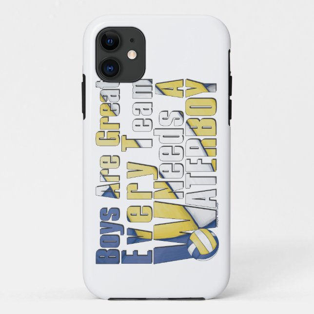 Waterboy Volleyball in Blue and Yellow Case-Mate iPhone Case (Back)