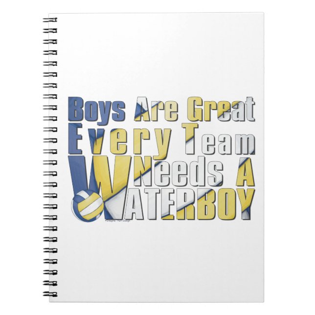 Waterboy Volleyball in Blue and Yellow Notebook (Front)