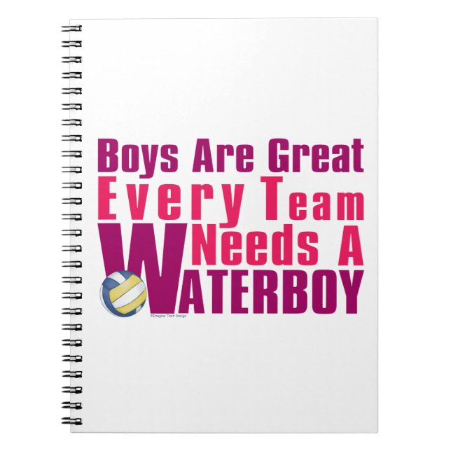 Waterboy Volleyball in Pink Notebook (Front)