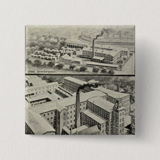 Waterbury Clock Co 2 Inch Square Button (Front)