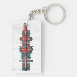 Waterbury Connecticut Skyline Keychain