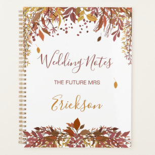 Waterccolor autumnal leaves Wedding Planner