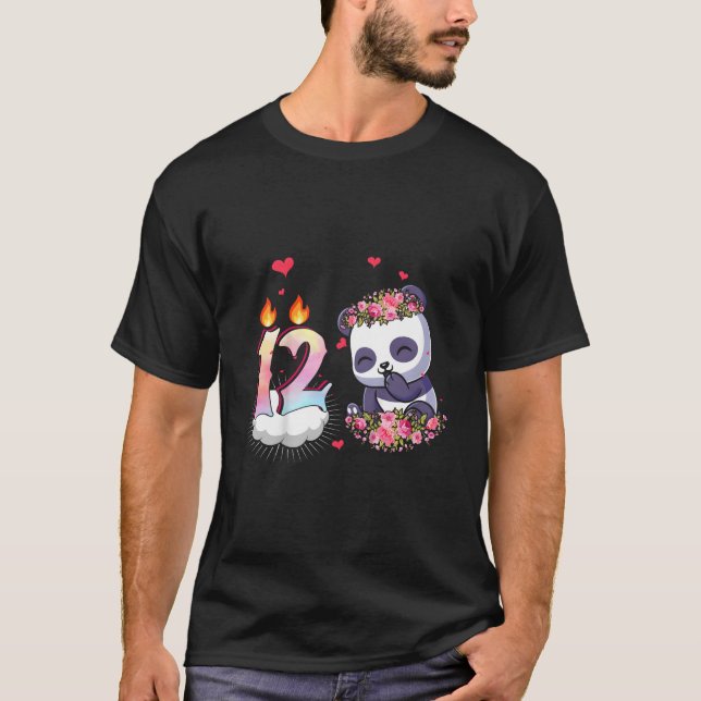 Watercolor 12Th 12 Panda T-Shirt (Front)