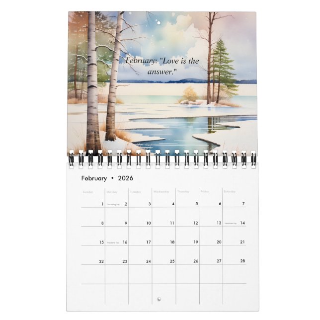 Watercolor 2024 Family Calendar (Feb 2026)