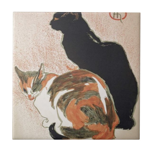 Watercolor - 2 Cats - Théophile Alexandre Steinlen Tile (Front)