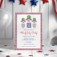 Watercolor 4th of July American Flag Topiary Party