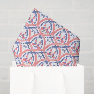 Watercolor 4th of July Red White and Blue Flags Tissue Paper