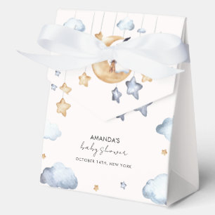 Watercolor A Little Boo Moon Stars Baby Shower Favor Box