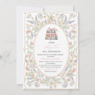 Watercolor A New Chapter Begin  Baby Shower Invita Invitation