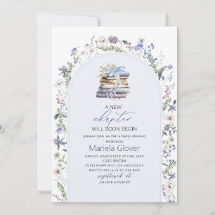 Watercolor A New Chapter Begin  Baby Shower Invitation