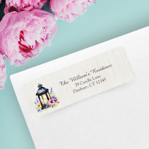 Watercolor A Rustic Lantern's With Peonies 