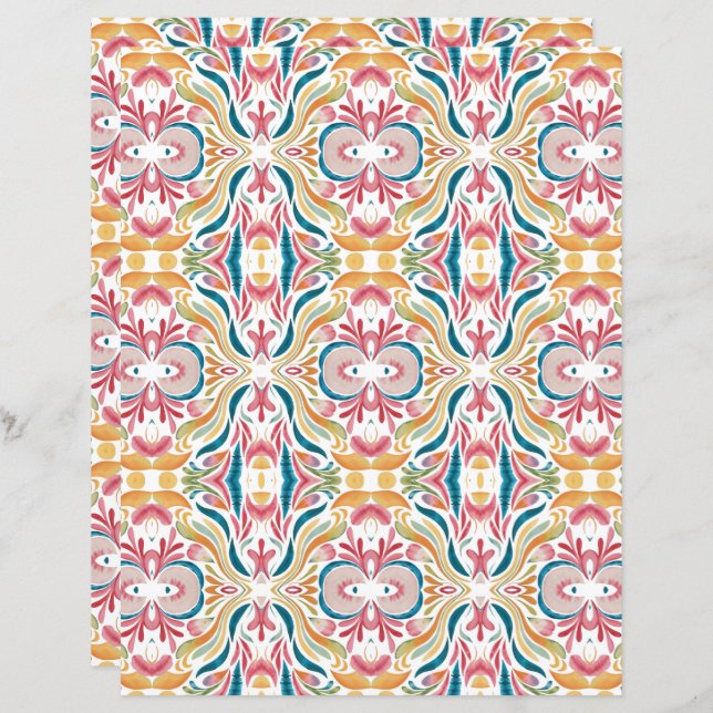 Watercolor Abstract 1 Scrapbook Paper (Front/Back)