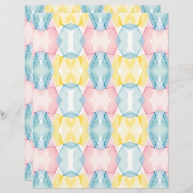 Watercolor Abstract 28 Scrapbook Paper (Front/Back)