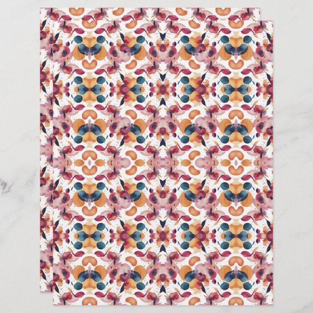 Watercolor Abstract 5 Scrapbook Paper (Front/Back)