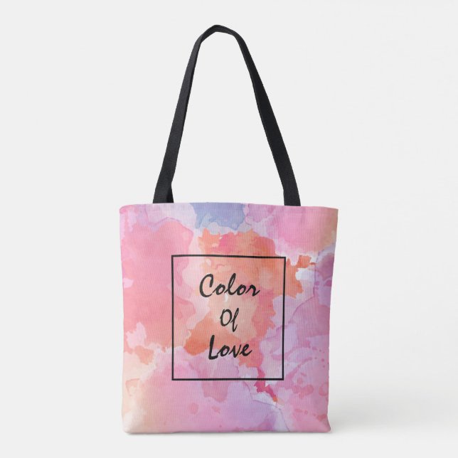 Watercolor Abstract Art Design Tote Bag (Back)