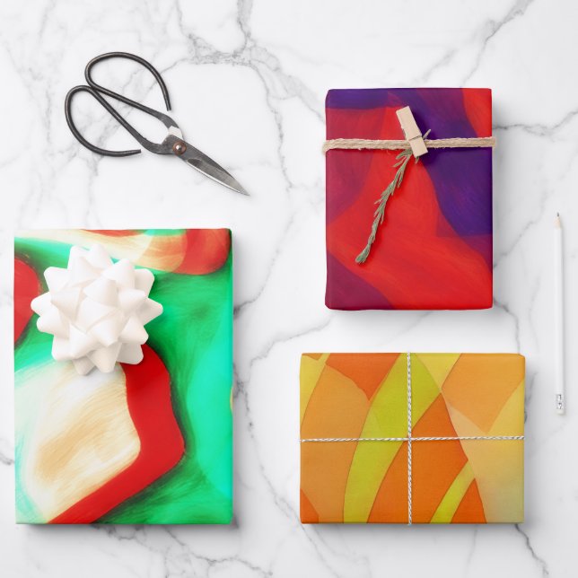 Watercolor Abstract Art Wrapping Paper Colourful (Front)