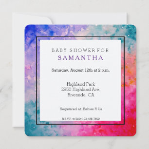 Watercolor Abstract Baby Shower Invitation