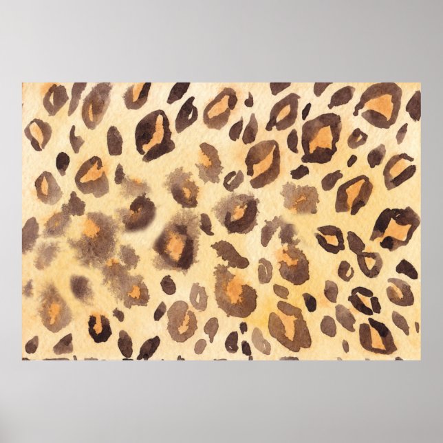 Watercolor abstract background of leopard skin imi poster (Front)