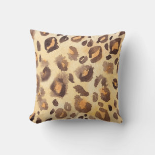 Watercolor abstract background of leopard skin imi throw pillow