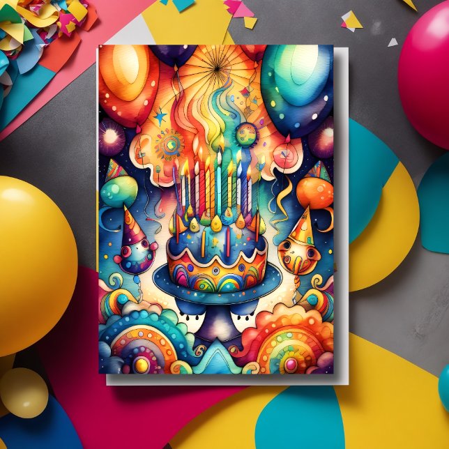 Watercolor Abstract Birthday Design Invitation (Creator Uploaded)