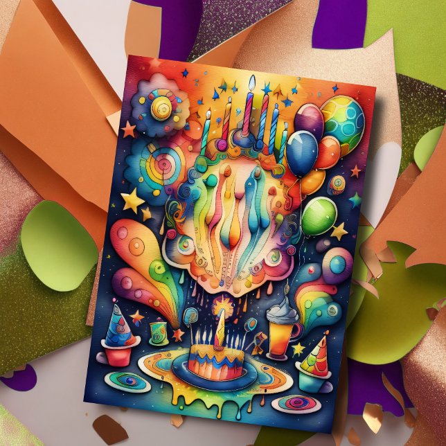 Watercolor Abstract Birthday Design Invitation (Creator Uploaded)