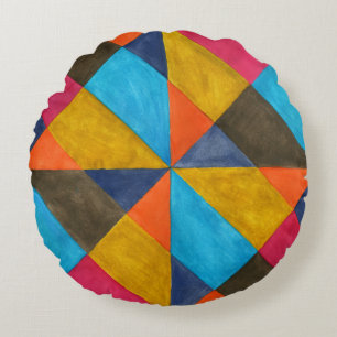 Watercolor abstract creative design. round pillow