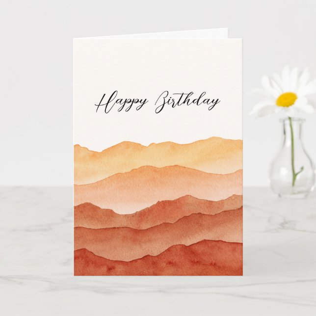 Watercolor Abstract Desert Personalized  Card (Small Plant)