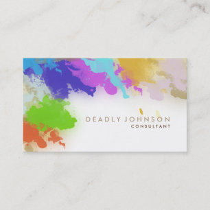 Watercolor Abstract Elegant Cool Multi-colour Brow Business Card