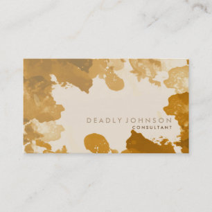 Watercolor Abstract Elegant Cool Orange Business Card