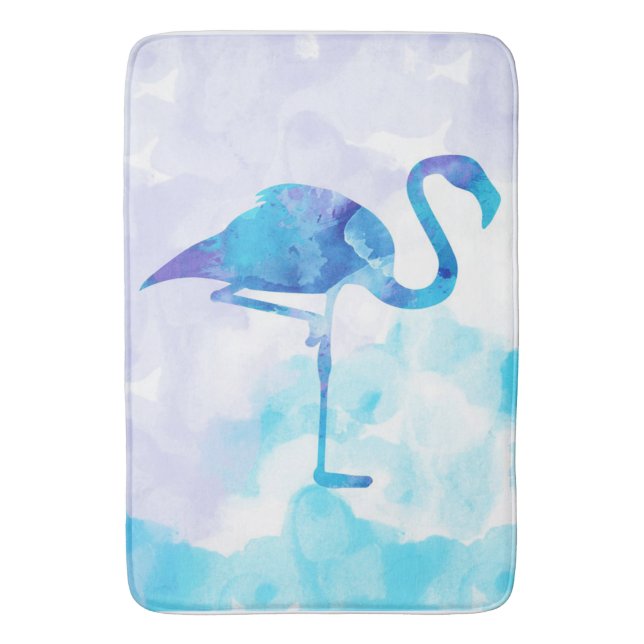 Watercolor Abstract Flamingo Gifts Lovers Bath Mat (Front Vertical)