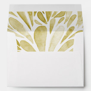 Watercolor Abstract floral burst pattern yellow Envelope