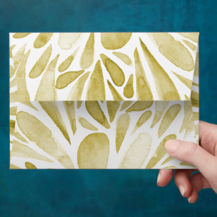 Watercolor Abstract floral burst pattern yellow Envelope