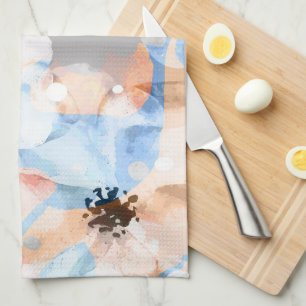 Watercolor Abstract Flowers 1 Kitchen Towel