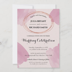 Watercolor Abstract   Geometric Circle Wedding Invitation