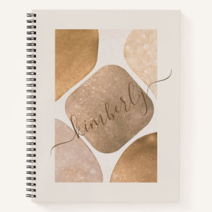 Watercolor Abstract Glittery Shapes Name Notebook