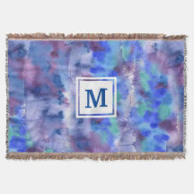 Watercolor Abstract Hand-Painted Blue Purple Teal