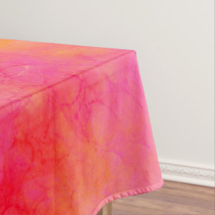 Watercolor Abstract Ink Art Pink Orange Tablecloth