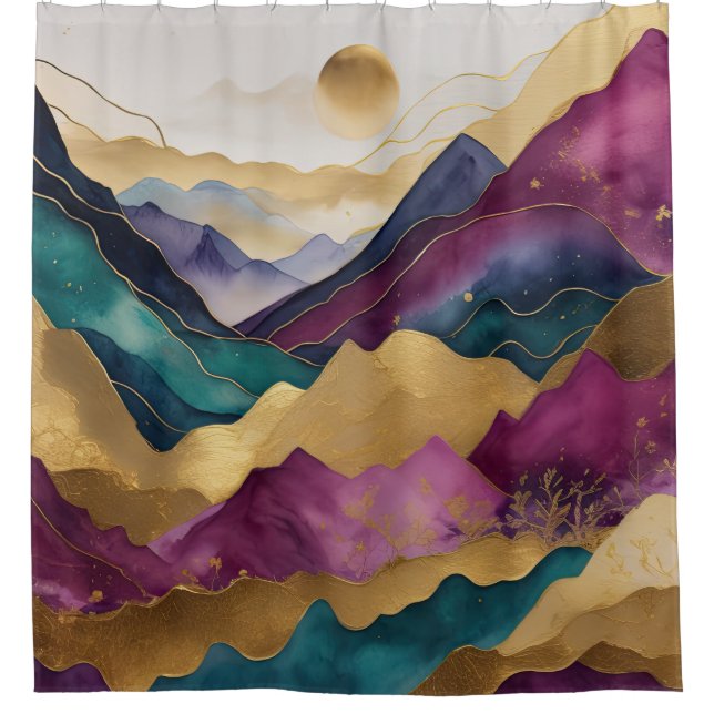 Watercolor Abstract Landscape Painting Gold (Front)