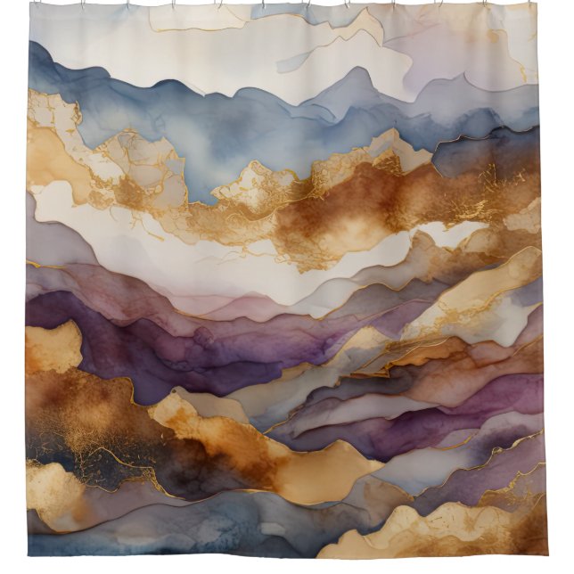 Watercolor Abstract Landscape Painting Gold (Front)