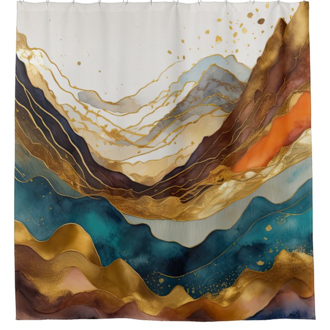 Watercolor Abstract Landscape Painting Gold (Front)