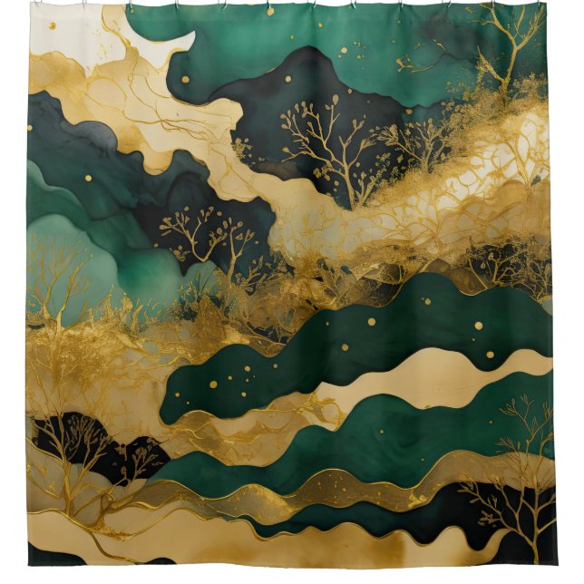 Watercolor Abstract Landscape Painting Gold (Front)